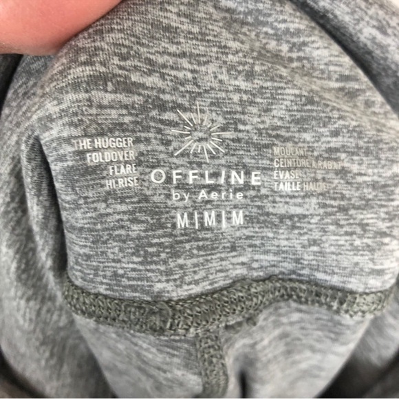 OFFLINE By Aerie Hugger High Waisted Foldover Flare Legging Heather Gray Medium - Picture 8 of 8
